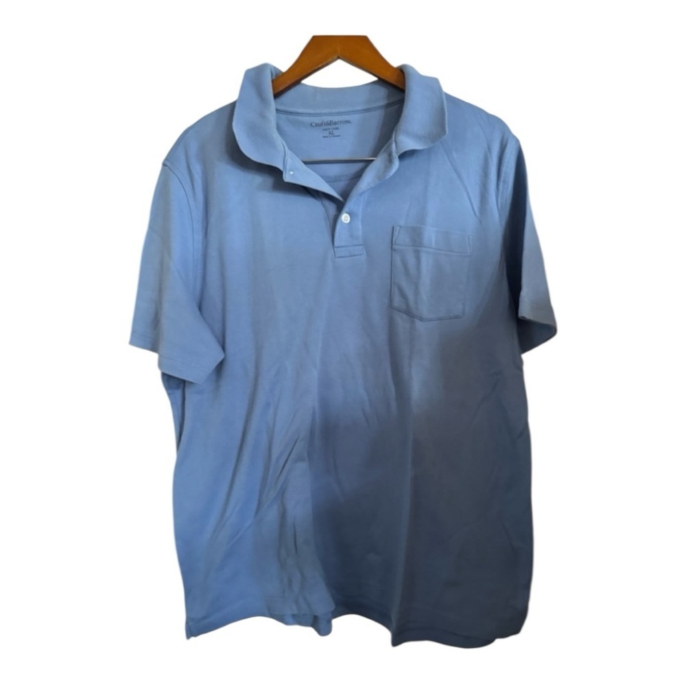 Croft & Barrow Blue Polo Shirt Relaxed Fit Cotton Blend - Picture 5 of 5